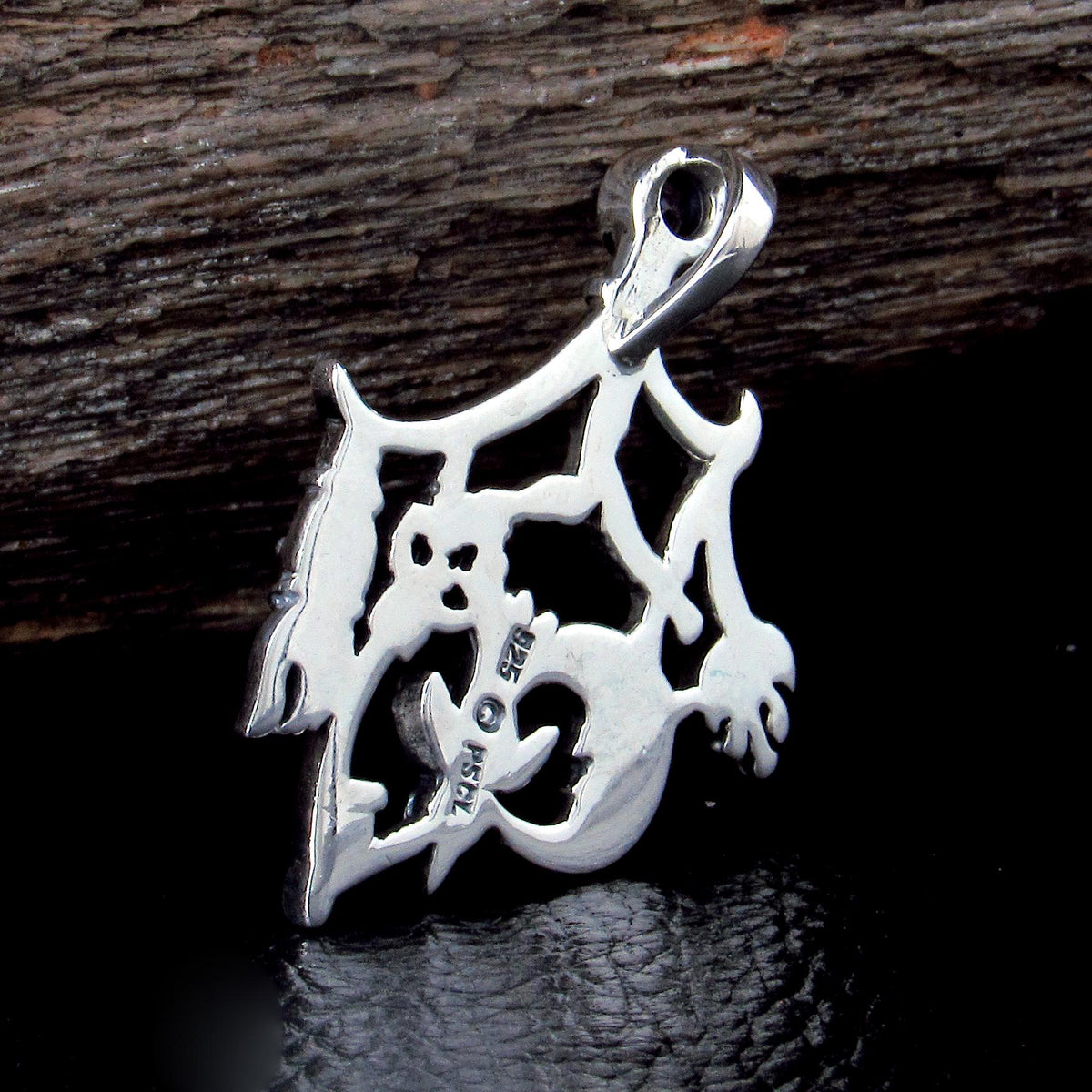 Solid 925 Sterling Silver Italian Cimaruta Witch Pendant – Amethyst Garnet Moonstone or Topaz