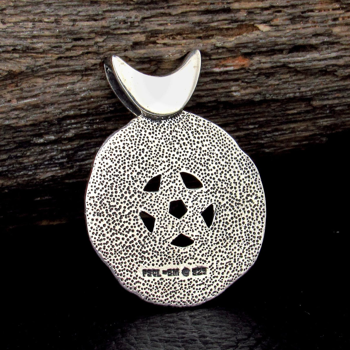 Solid 925 Sterling Silver Blessed Be the Star Crescent Moon Pentacle Pendant, Celtic Birds & Knotwork, Witch's Magic Amulet