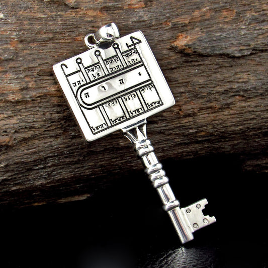 Solid 925 Sterling Silver King Solomon Key Pendant, Kabbalah Protection Talisman, Seal Amulet