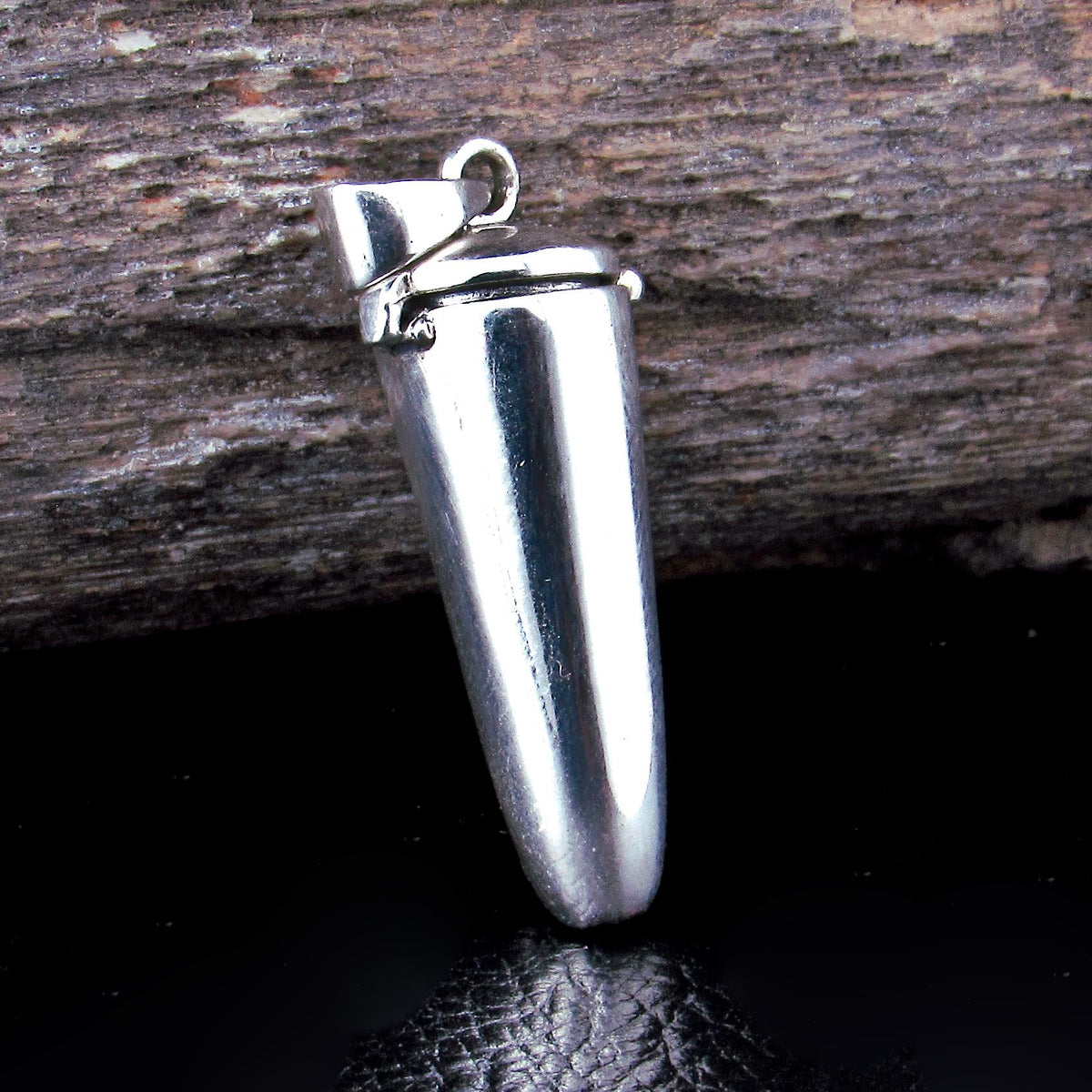 Solid 925 Sterling Silver Chakra Pendulum Pendant, Compartment with Hinged Lid – Seven Gemstone Locket