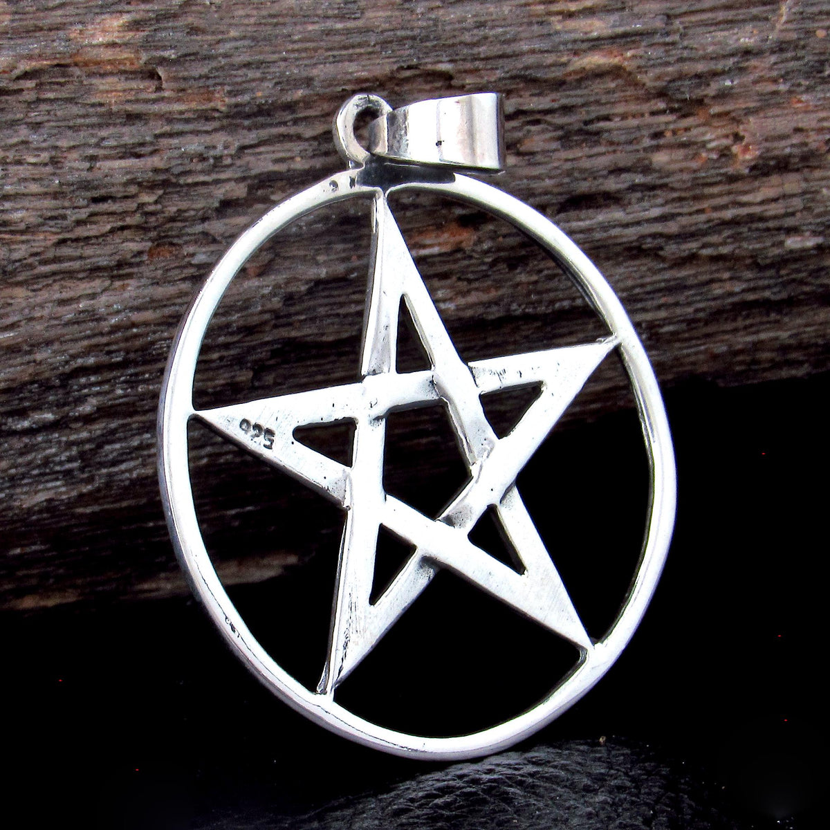 Solid 925 Sterling Silver Classic Pentacle Pendant – Wiccan Protection Pentagram, Pagan Witchcraft Talisman Jewelry