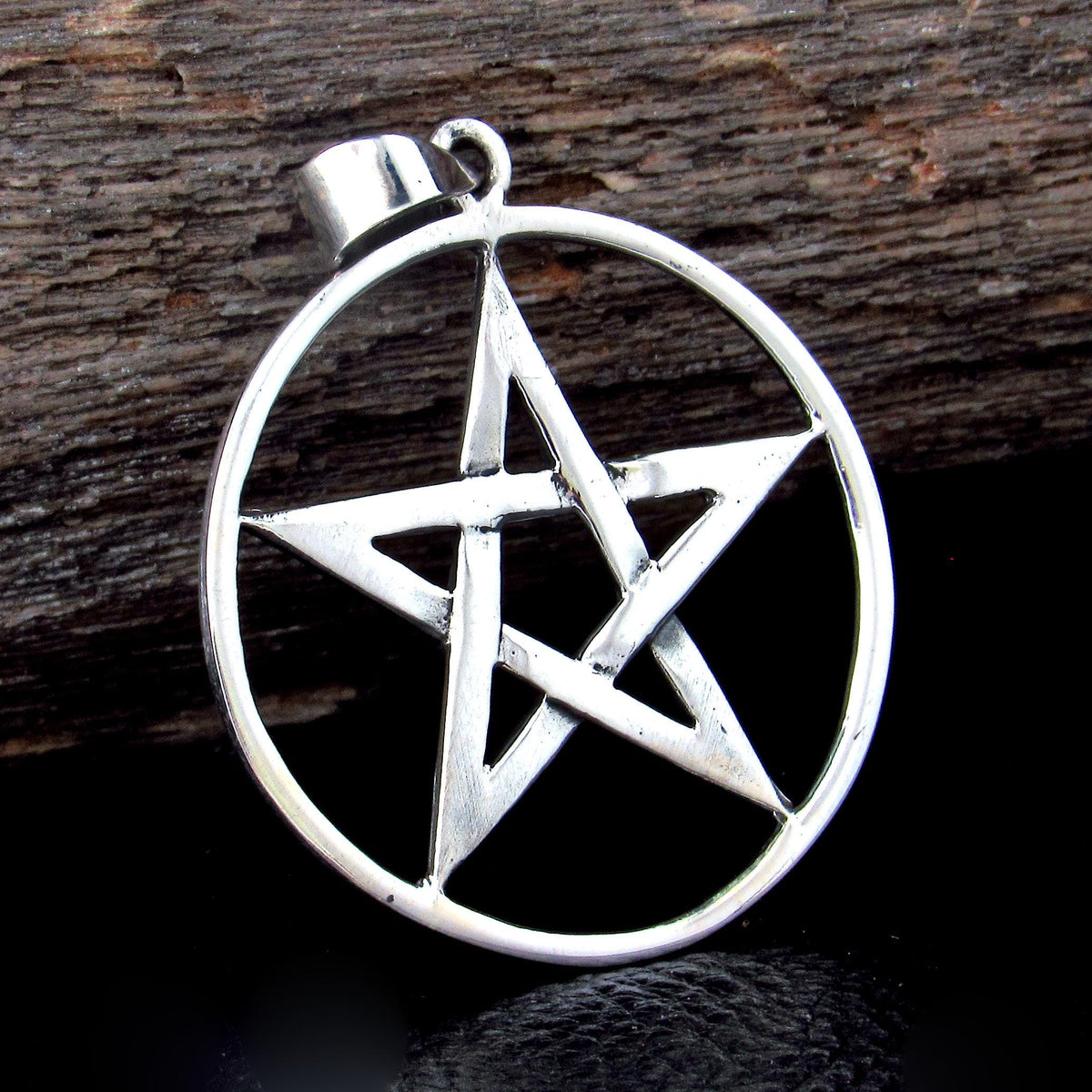 Solid 925 Sterling Silver Classic Pentacle Pendant – Wiccan Protection Pentagram, Pagan Witchcraft Talisman Jewelry
