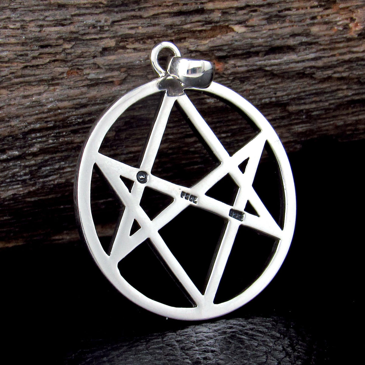 Solid 925 Sterling Silver Hexagram Pendant, Unicursal Star Pagan Amulet, Esoteric Occult Talisman