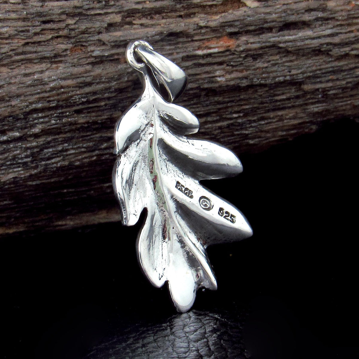 Solid 925 Sterling Silver Oak Leaf Pendant, Magic Witchcraft Symbol, Pagan Amulet, Wicca Talisman