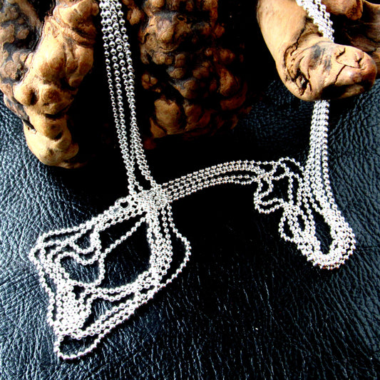 Lot of (5) 30" Inch Ball / Bead Chain Necklaces, 1.8MM, Wholesale Chains 34 Grams