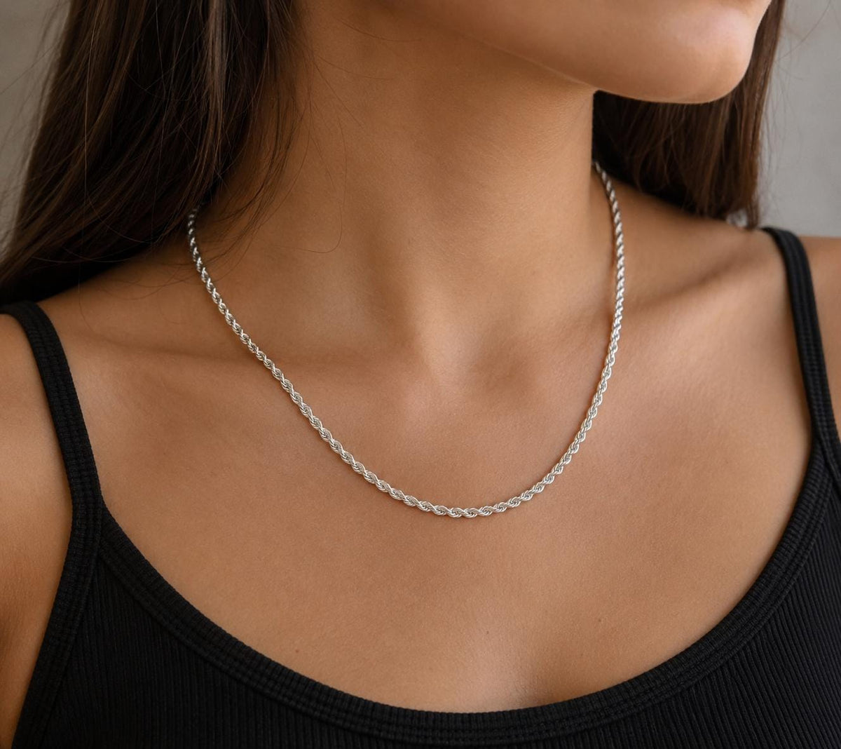 2MM Italian Diamond Cut Rope Chain, Solid 925 Sterling Silver Necklace or Bracelet