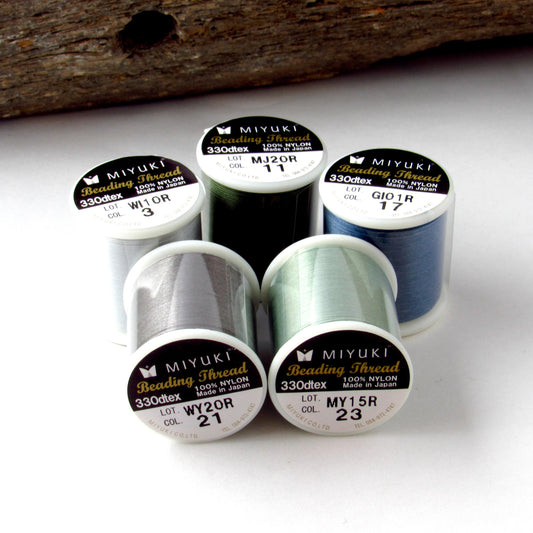 Cool Tones Pack Miyuki Beading Thread 50m Nylon Cord Kit for Delicas Bead Weaving
