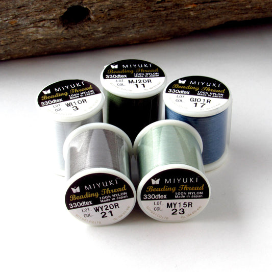 Cool Tones Pack Miyuki Beading Thread 50m Nylon Cord Kit for Delicas Bead Weaving
