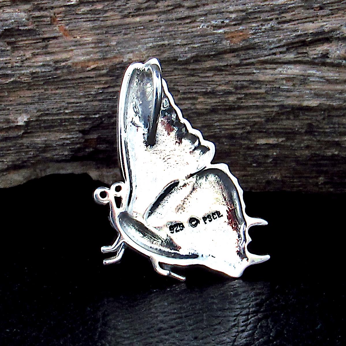 Solid 925 Sterling Silver Movable Butterfly Charm, Handcrafted Insect Jewelry Pendant, Wings Move