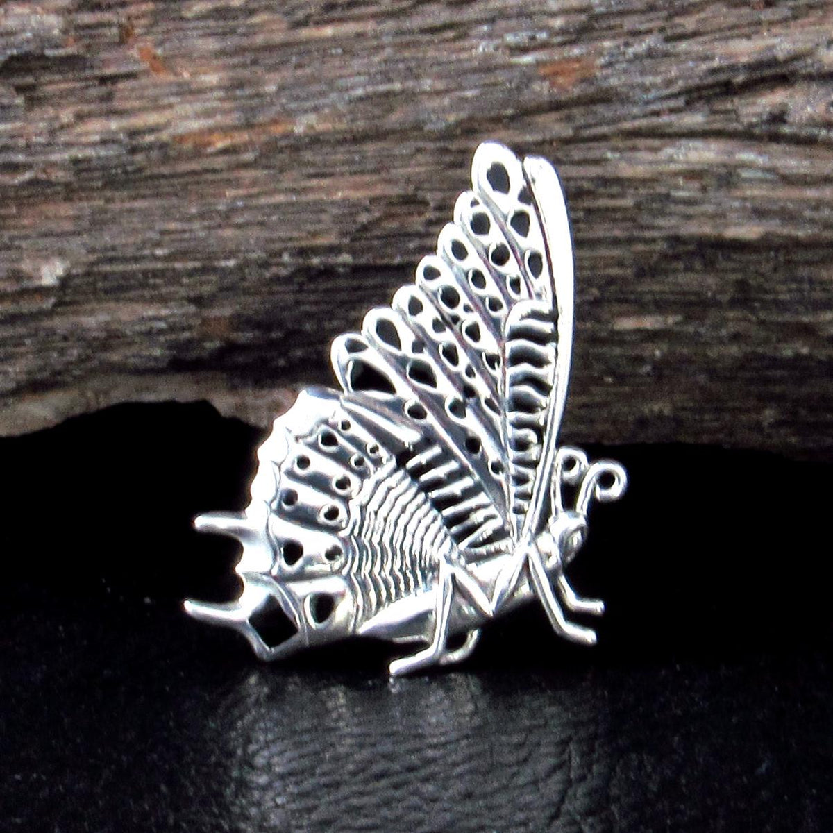 Solid 925 Sterling Silver Movable Butterfly Charm, Handcrafted Insect Jewelry Pendant, Wings Move
