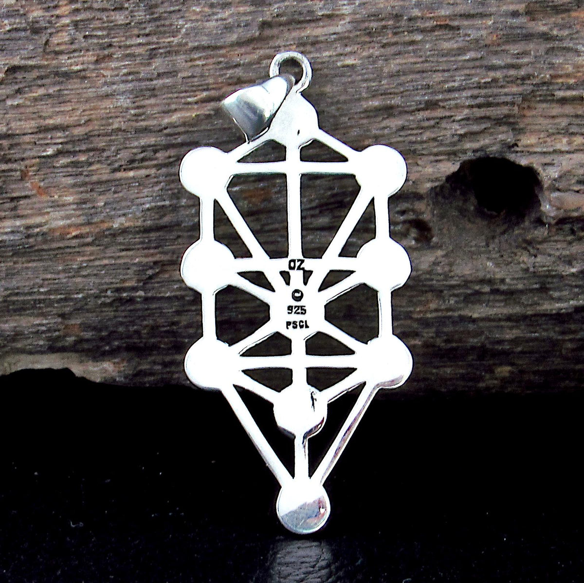 Solid 925 Sterling Silver Tree of Life Pendant by Oberon Zell, Kabbalah Occult Talisman