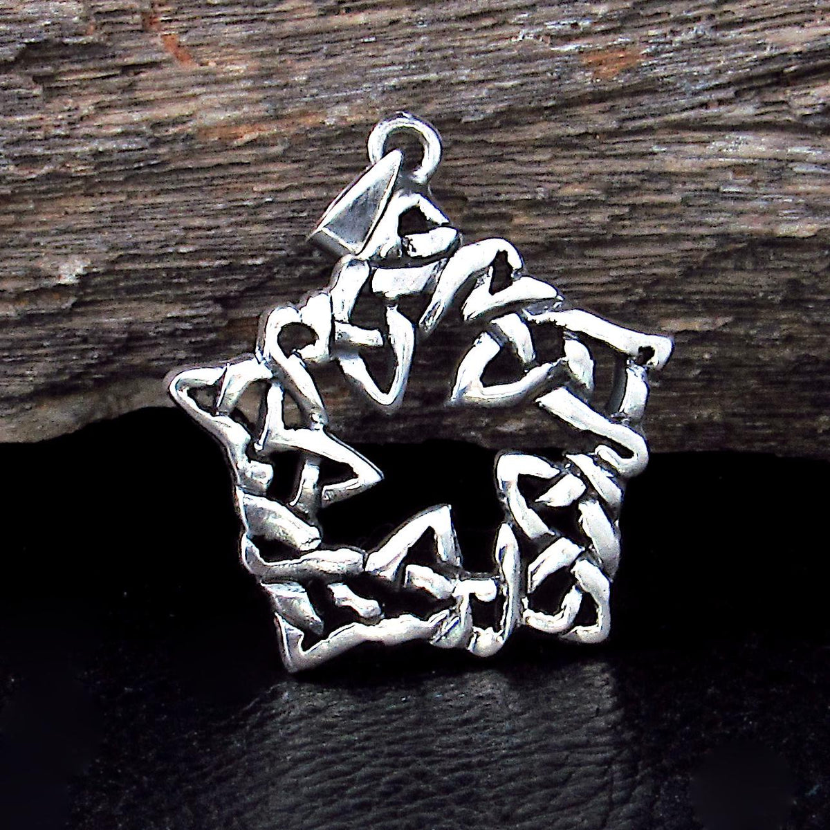 Solid 925 Sterling Silver Celtic Knot Five 5 Pointed Star Pendant, Handcrafted Celtic Pentagram, Irish Gaelic Jewelry