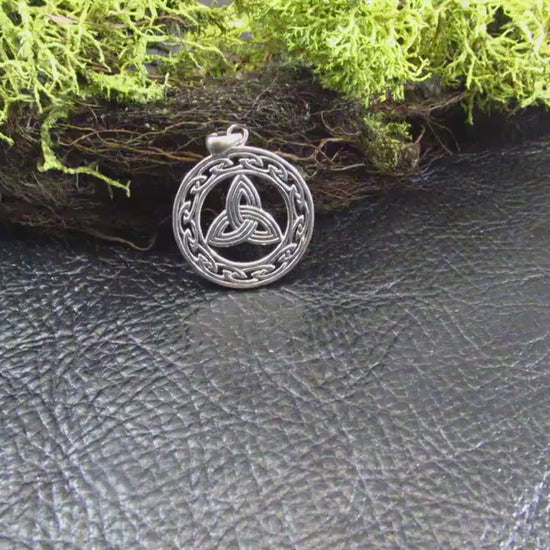 Eternal Triquetra Talisman Pendant Necklace – Celtic Trinity Knot Protection Amulet in Solid 925 Sterling Silver