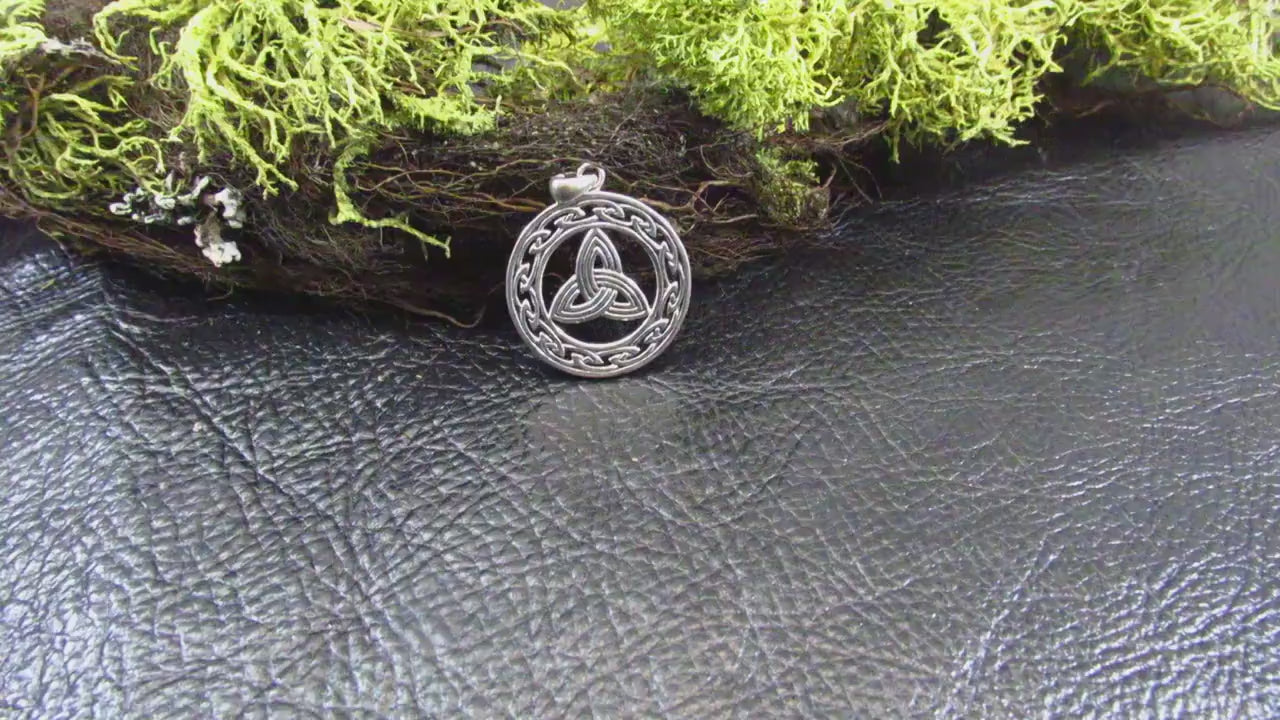 Eternal Triquetra Talisman Pendant Necklace – Celtic Trinity Knot Protection Amulet in Solid 925 Sterling Silver