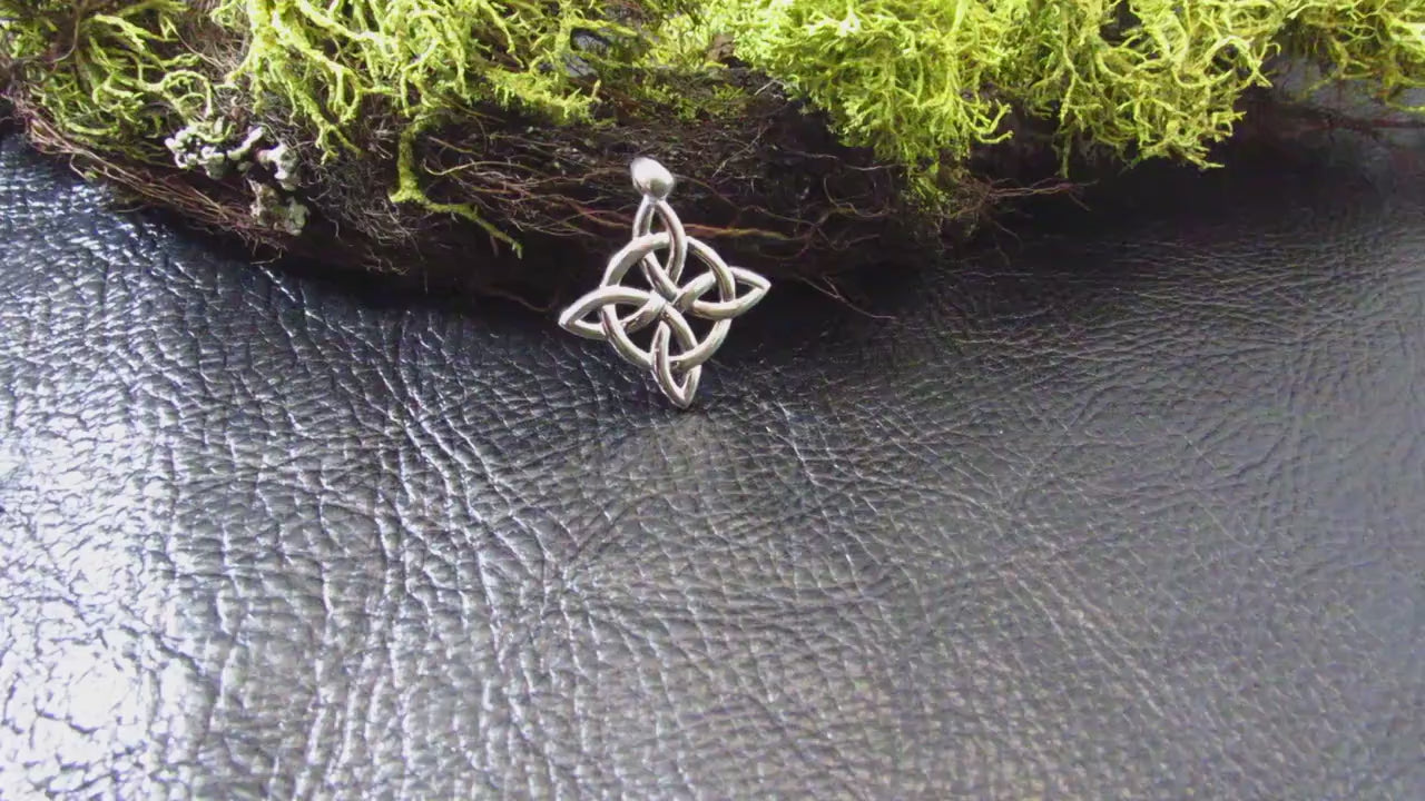 Solid 925 Sterling Silver Celtic Four Point Elements Pendant, Norse Jewelry Amulet