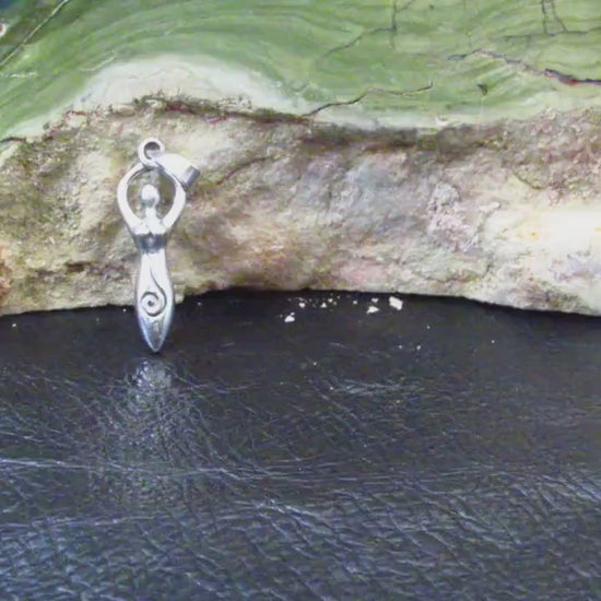 Solid 925 Sterling Silver Spiral Goddess Pendant – Feminine Energy Symbol, Divine Feminist Amulet