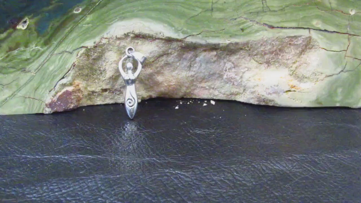 Solid 925 Sterling Silver Spiral Goddess Pendant – Feminine Energy Symbol, Divine Feminist Amulet