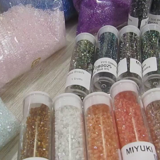 DB0046 11/0 Miyuki Silver Lined Green Delica Seed Beads, 5 Grams Tube, 25 Grams Bag, DB46, DB-46 Japanese Glass Delicas for Jewelry Making