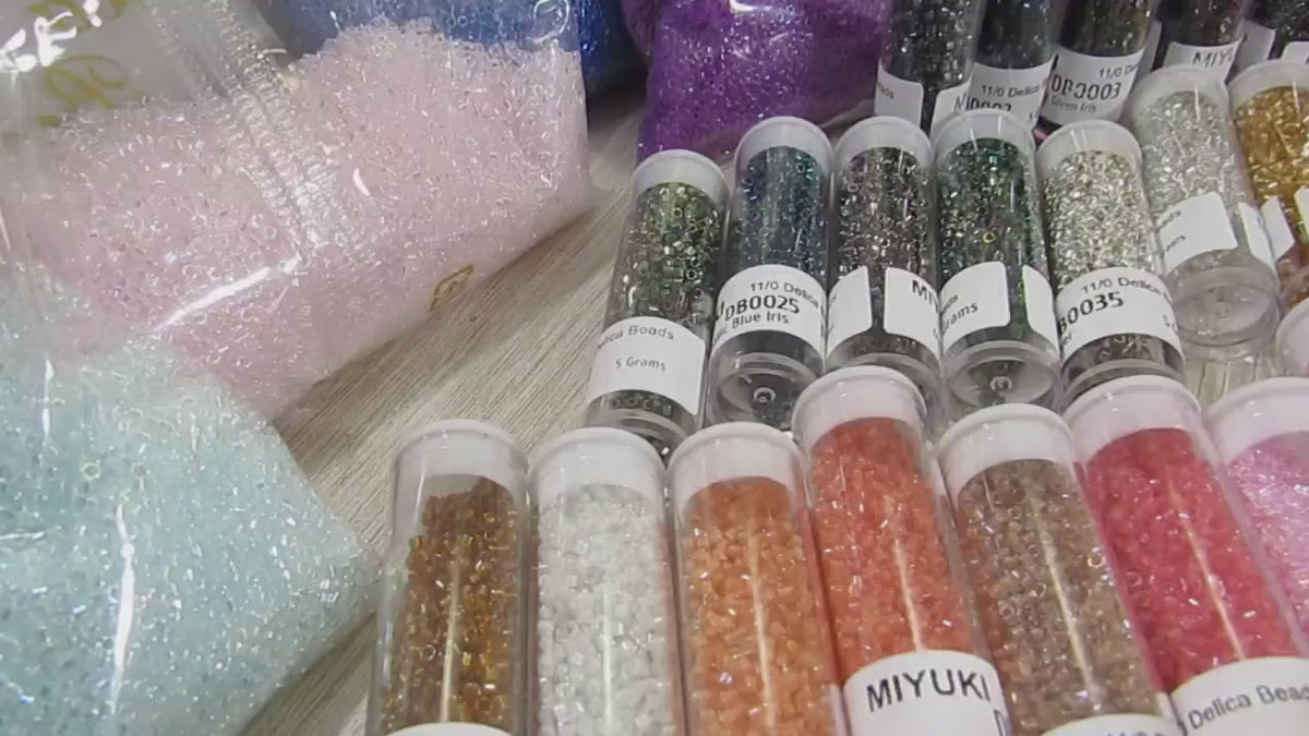 DB0046 11/0 Miyuki Silver Lined Green Delica Seed Beads, 5 Grams Tube, 25 Grams Bag, DB46, DB-46 Japanese Glass Delicas for Jewelry Making
